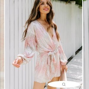 VERTIGO SEQUIN POCKETED TIE ROMPER VICI